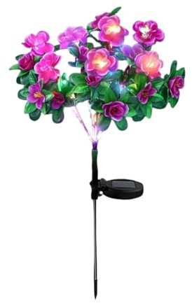 Luces solares de flores de azalea,Luz solar de jardín de flores de azalea | Luz del de las flores,Luces solares de flores, luces de con energía solar para decoración de jardín, patio, césped y jardín
