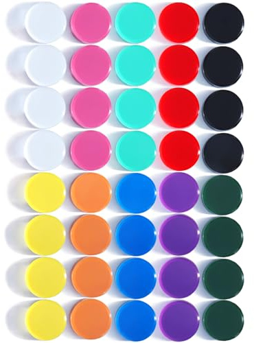 DUJEQMMagnete für Kühlschrank, 40 Stück 10 Farben, Stark, Mini, Klein, Whiteboard, Bunt, Rund