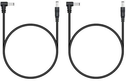 2 cavi di prolunga di alimentazione DC 12 V 0,5 m, DC 5,5 mm x 2,1 mm, connettore maschio a maschio, cavo adattatore di alimentazione 20AWG, per telecamere di sicurezza CCTV, telecamera di