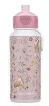 Mepal - Trinkflasche Pop-up Campus - Wasserflasche - Little Dutch - Auslaufsichere Flasche für die Schule - Wiederverwendbar - BPA-frei & Spülmaschinenfest - 400 ml - Fairy Garden