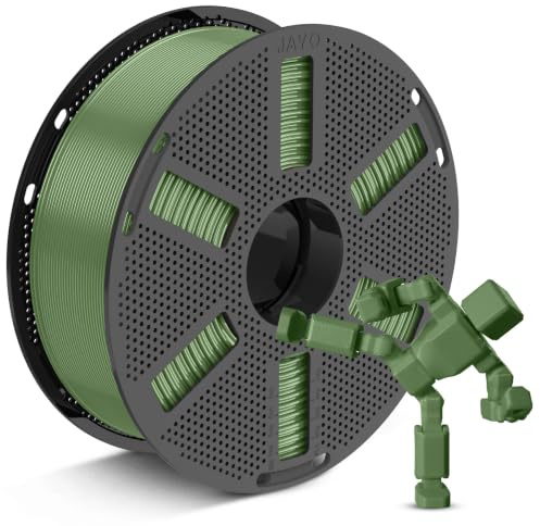 JAYO PETG Filament 1.75mm Olivgrün 1.1KG, Zäh & Vielseitig 3D Filament | Hohe Festigkeit, Drucke brechen nicht, +/- 0.02 mm, 1100g Spule 100g mehr als üblich, für die meisten FDM 3D Drucker