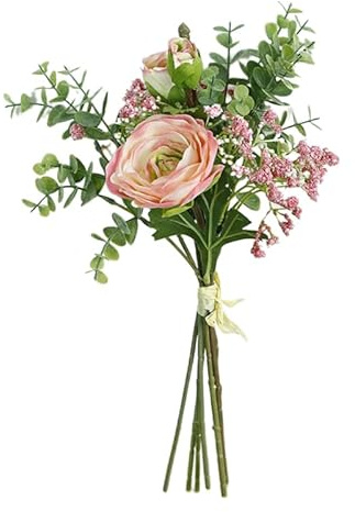 Cabilock 1 bouquet da sposa artificiale da polso per damigella d'onore, bouquet da sposa, bouquet da sposa, bouquet da sposa, bouquet di fiori, bouquet da polso, rosa bambù