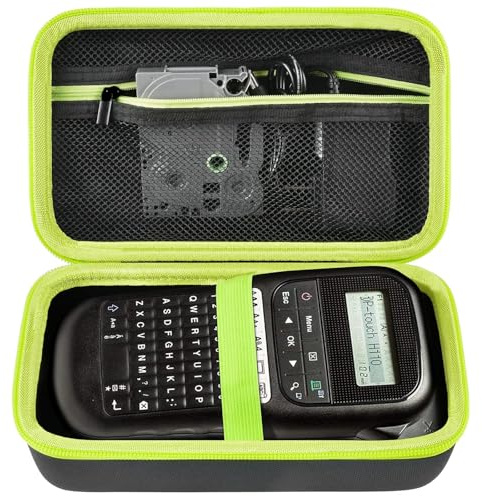 GWCASE Label Maker Case for Brother P-Touch PT-H110/ PT-H200/ PT-E110 | Hard EVA Shell, Shock-Resistant, Mesh Pocket for Label Tapes & Accessories; Home, Office, On-the-Go Use; Black, Case Only