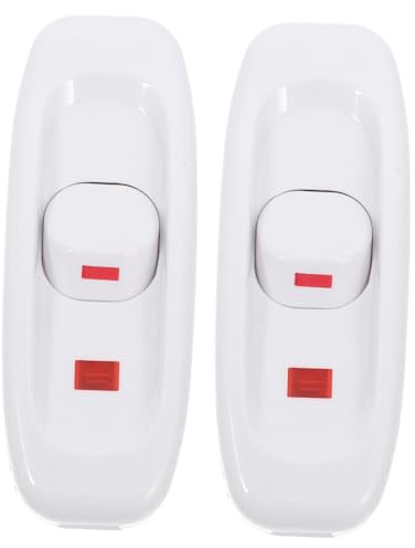 HOMSFOU 2pezzi Interruttore Lampada Da Tavolo Interruttore Cordone Inline Con Luce Indicatrice Facile Installazione Resistente Per Apparecchi Domestici Fino