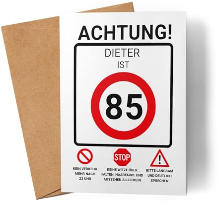 Kiddle-Design Geburtstagskarte zum 18. Geburtstag Personalisiert, Verkehrsschild Geschwindigkeit 18, 18ter Geburtstag Karte Geldgeschenk Mann Frau, Glückwunschkarte