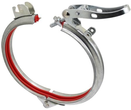 Collier de serrage rapide acier inoxydable pour tuyaux d'echappement cerclage pour fût conduit vmc avec joint en caoutchouc réglable pour tube rond plomberie ajustable autobloquant inox (ID160mm)