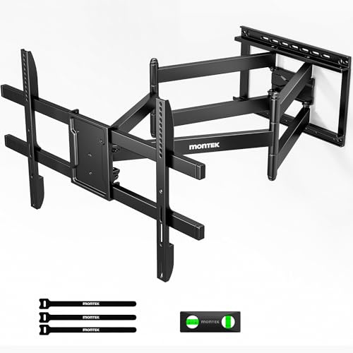 monTEK TV Wall Bracket for 43-90 inch TVs up to 60kg, 1080 mm Extra Long Arm, Heavy Duty Full Motion TV Mount with Dual Arms, Swivel Tilt & Extend, Max VESA 800x400mm, Fits 16 & 18 Studs