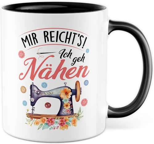 Tasse Nähen Geschenk Jeder Tag an dem ich nähe ist ein guter Tag, Geschenkidee Näherin Nähmaschine Nähzubehör Nähaccesoire Näherin Hobby Kaffee-Becher