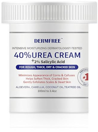 Crema Piedi Urea 40% 100 ML, Crema Secchi Sscrepolati, Soluzione per Talloni Fessurati e Zone Ruvide, per Piedi, Mani, Talloni, Gomiti, Unghie e Ginocchia, Riparazione della Pelle Secca