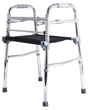 Andador con ruedas ajustable de aluminio ligero – Cuatro ruedas retráctiles para ayudar a la movilidad de ancianos, ideal para uso en interiores y exteriores