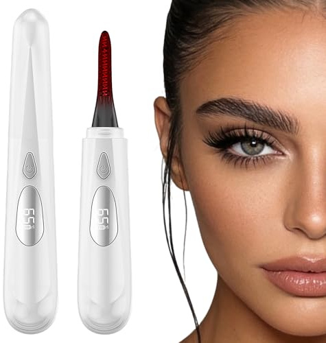 OBEST Beheizbare Wimpernzange, Elektrische Wimpernzange 8 Sekunden Schnelles Aufheizen mit 4 Temperaturmodi Wimpern Curler Beheizt USB,Wimpernformer Beheizbar für Alle Wimpern,Weiß