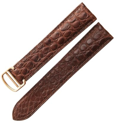 ROUREOX 23mm Kroko Lederarmband für Cartier Tank Solo | Kroko-Muster Faltschließe Ersatz-Uhrenarmband Echtleder Casual Dress Herren Damen