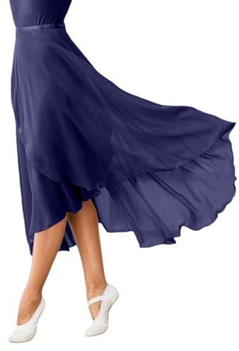 Generico Gonnellino Danza Classica Donna Lunga Trasparente da Ballo Avvolgente Gonna Tulle in Chiffon Nero con Cintura Regolabile Adatta a Tutti i Tipi di Danza Gonna Halloween Adatta