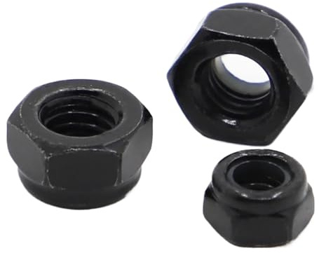 Dadi autobloccanti Dadi esagonali autobloccanti in nylon nero dado di bloccaggio antiscivolo DIN985 M2 .5 M3 M4 M5 M6 M8 M10 M12 M16(M2.5 20pcs)