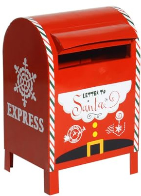 MURYE Elegante cassetta postale in ferro battuto con spaziosa conservazione resistente alla ruggine decorazione portico durevole metallo cassetta postale natalizia