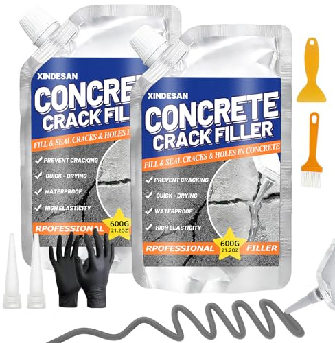 Concrete Crack Filler, 42oz Grey High Elasticity Self Leveling Cement Caulking Glue, Quick Drying Waterproof Sealant for Driveways, Walkways, Indoor and Outdoor Weather Resistant Concrete Joint Repair