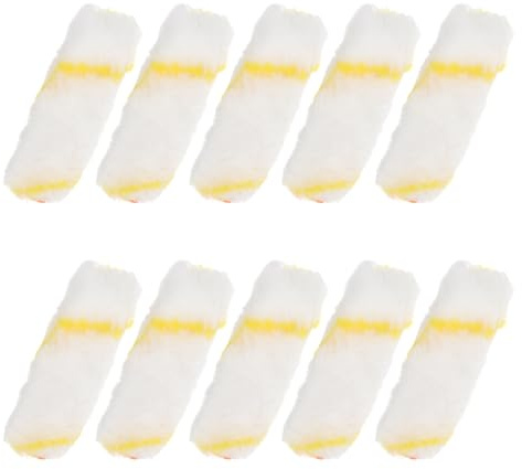 FIXOSHEE Rodillos de Pintura 4 Pulgadas 10 Piezas de Recambio de Poliéster para Pintar Paredes, Fundas para Rodillo sin Mango, Kit de Herramientas de Pintura para Uso en Hogar y Decoración