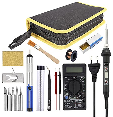 Soldador Temperatura de hierro soldadura 80W ajustable LCD Digital 11 0V 220V Kit reparación la estación(SET-5)