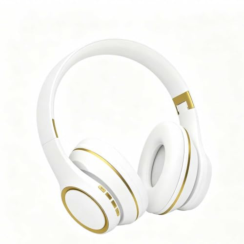 DOCANIO Wireless Over Ear Bluetooth Headphones, Bluetooth 5.1 Noise Cancelling Headset with 40mm Driver, Foldable Gaming Headphones for Phone PC Laptop, 4 Colours White Black Blue Red red