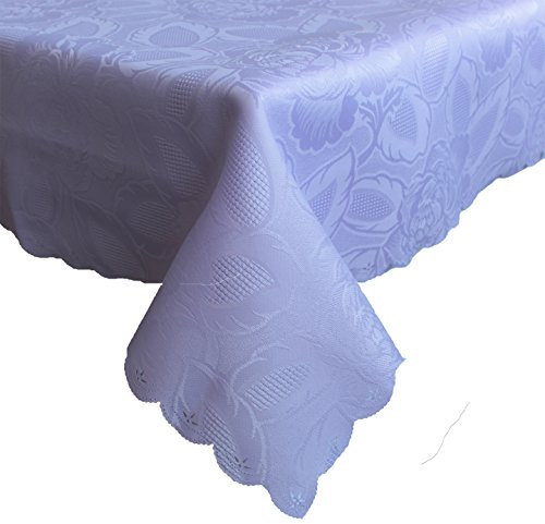 Damast Tischdecke 135x180cm Tischtuch Tischwäsche Tafeltuch Jacquard Oval Rosen (Lila)