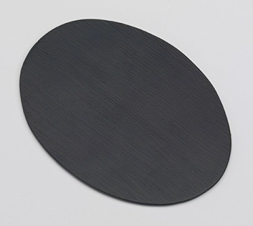 Kerzenteller Flachteller Oval Alu gebürstet schwarz 20,5 x 14 cm ideal für Ovalkerzen, Ellipsenkerzen, Taufkerzen, Hochzeitskerzen, Trauerkerzen