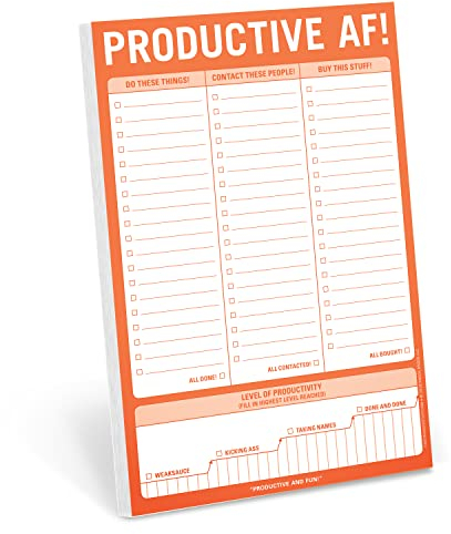 Knock Knock Productive AF! Block To Do Liste, Notizblock, 15,2 x 22,9 cm