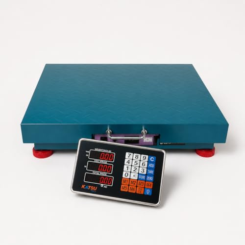 KATSU Industriell Plattformwaage Paketwaage 500kg Elektronische Postwaage mit LED-Anzeige und 50 x 60cm Rostfrei Stahl Plattform für Versandpaketlager