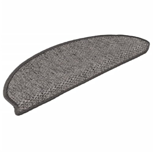 vidaXL Treppenmatten 15 STK., Stufenmatten Selbstklebend, Treppenteppich in Sisal-Optik, Treppenstufenmatte Treppenschutz, 65x21x4cm Grau-Beige