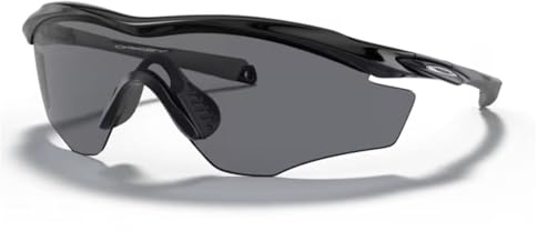 Oakley M2 Frame XL OO9343 OO934301 45MM Polished Black/Grey Shield Sunglasses for Men+ Bundle Accessory Leash Kit, Microfiber Pouch