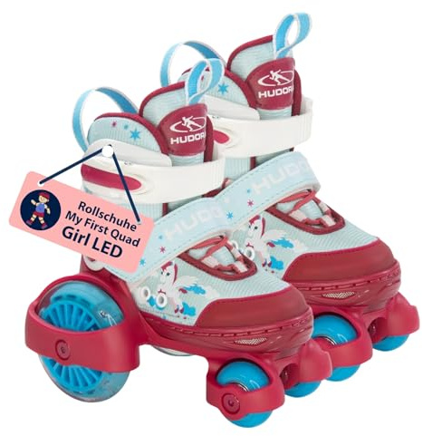 HUDORA Rullskridsko My First Quad LED, Girl, storlek 30–33