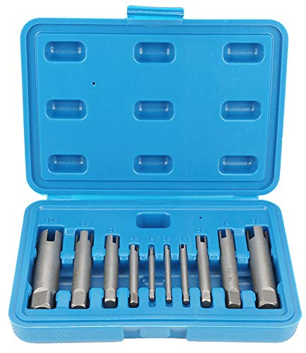 Gewindebohrer-Entferner mit Gebrochenem Kopf, Stahlschrauben-Ausdreher Abisolierter Gewindebohrer-Ausdreher-Satz für Schrauben- und Bolzenentferner(10Pcs)