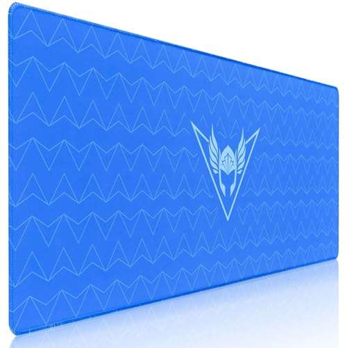 VALK Alfombrilla Gaming 800x300x3mm, Mousepad Tela HD Suave, Precision y Velocidad, Mouse Pad Gamer, Base Antideslizante, Bordes Cosidos, Compatible con Ratones Laser y Opticos (Azul Zafiro)