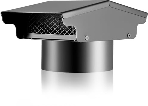 GROWNEER 4 Inch Roof Vent Galvanized Steel Roof Vent Cap, Removable Roof Exhaust Vent for Houses Bathroom Attic Kitchen(4 in-Bilateral)