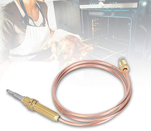 Qivine Universal Gas Thermoelement 60cm M8 Gewinde, Außenheizung Ersatzteile, Gasbrenner Thermoelement für Gasöfen Induktionsherd Gasherd Boiler Kamin BBQ-Grill Warmwasserbereiter