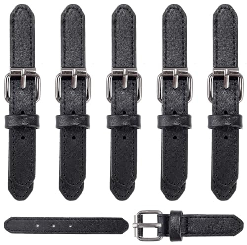 GORGECRAFT 6 Set Aufnähbare Mantelknebel Umhangverschluss Schwarzes PU Leder Große Mantelknöpfe Aus Metall Schnappschnalle Ersatzclips Gürtel Für Dufflecoat Nähen Kleidungszubehör DIY Basteln