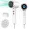 Oskuglin Sèche-cheveux ionique professionnel, 2400 W avec bouton chaud/froid, 3 réglages de température, diffuseur inclus, adapté aux salons de coiffure professionnels/à domicile (Blanc)