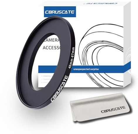 46mm a 67mm Adattatore obiettivo della fotocamera,cambiare il filtro o la dimensione dell'obiettivo 46mm a 67mm.Compatibile 67mm Accessori per fotocamere+1 panno per la pulizia delle lenti