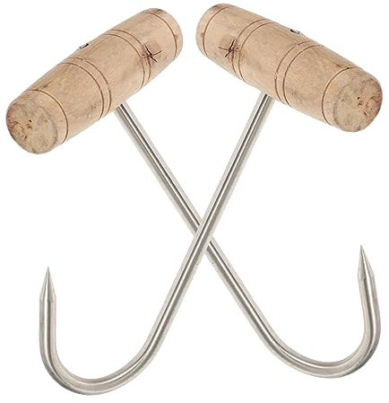 CIYODO 2stücke Fleischhaken Aus Edelstahl Mit Griff Für Fleisch Wendehaken Brathaken Zum Ausbeinen Und Aufhängen Von Fleisch Hähnchen Oder Geflügel