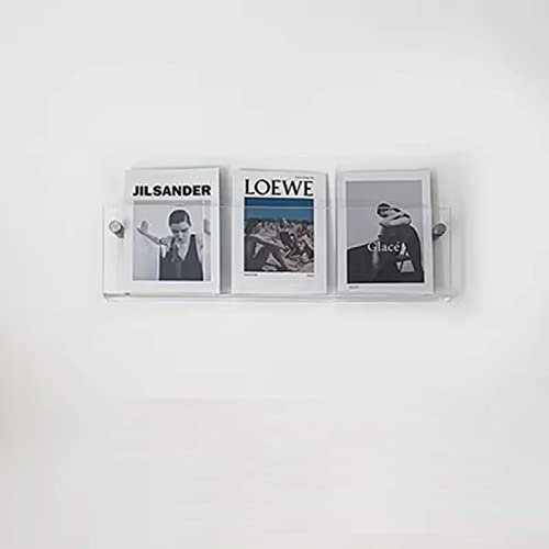 An der Wand montierter Zeitschriftenständer, Prospektständer, Informationsständer für Wartezimmer und Messen, durchsichtiger Ablageständer aus Acryl für Postfächer (Größe: Breite 80 cm (31,5 Zoll))