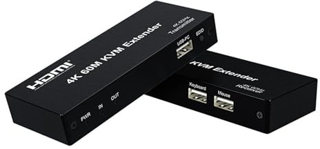 Extender KVM HDMI 4K 30Hz su cavo Rj45 Cat5e/6 fino a 60M/120M Extender HDMI USB con Loop-out per PC NVR Mouse Tastiera (60M KVM)