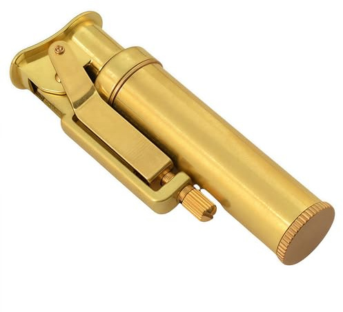 Kerosin Feuerzeug - Vintage Metall Tragbares Nachfüllbares Graben Feuerzeug - Kupfer Geburtstagsgeschenke für Männer, Papa, Ehemann (Gold)