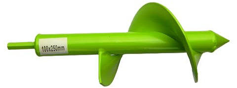 WERHE Tarière pour perceuse 100 mm Ø, 250 mm de long - Tarière de jardin pour visseuse sans fil pour planter, fleurir et creuser des trous - Outil de creusement pour le jardin