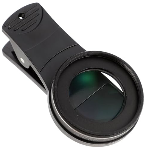 FONDOTIN Lente Macro Esterna in Vetro Per Smartphone Obiettivo Di Ingrandimento Ad Alta Definizione Con Supporto Clip Compatibile Con Vari Telefoni Cellulari