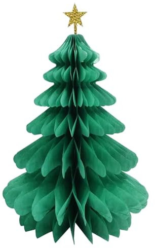 Dcluluwe 12 STÜCKE Weihnachtsbaum Papier Waben Anhänger Tischdekoration Weihnachten Hängende Ornamente DIY Weihnachtsbaum Festival A