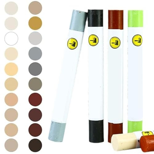 CHSG 20PCS Matita Per La Riparazione Di Mobili, Riparazione Del Legno Di 20 Colori, Riparare Graffi e Buchi Su e Altre Superfici In Legno, Pennarelli Per Ritocchi Ripristina Eventuali,Crepe
