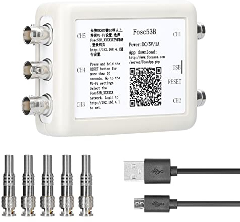Osciloscopio virtual inalámbrico Wi-Fi y USB de 5 canales, portátil, para almacenamiento de datos, herramienta de utilidad de mantenimiento automotriz