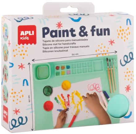 APLI Kids 19939 - Tapis de Peinture Lavable pour Enfants – Tapis en Silicone Antidérapant pour Activités Manuelles – Facile à Nettoyer et anti-dérapant.