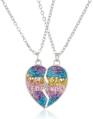 GHPKOTW collana a cuore magnetico, 2 pezzi collana amicizia, ciondolo a cuore per coppia, regalo compleanno per BFF, gioielli per ragazze