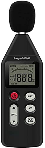 Fonometro. Misuratore di decibel, fonometro digitale con display retroilluminato ad alta precisione, intervallo di misurazione 40-130 dB