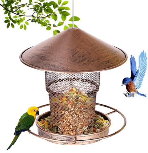 YYTECH Vogelfutterhaus Aufhängen Faltbarer Vogelfutterspender vogelhäuschen Vogelhaus Wetterfeste Vogelfutterstation mit Dach Gartendekoration, Geignet für Balkon,Garten